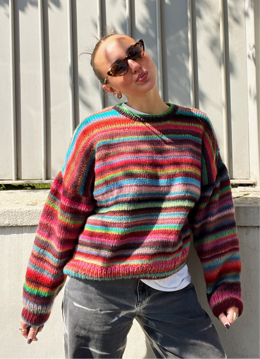 Pull en laine à rayure